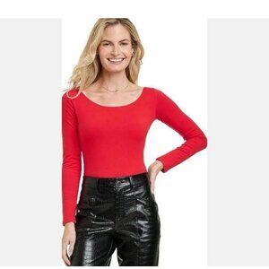 A New Day Sz XXL Red Bodysuit Scoop Neck Super Comfy Super Cute All Season